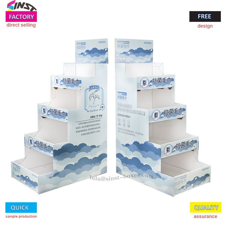 How can a cardboard rack talk to towels on the shelf?