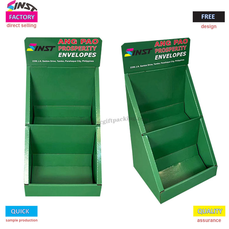 How can a green envelope desktop paper display box increase gift store sales?