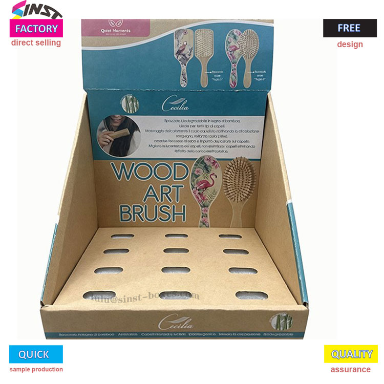 SINST launches heavy-duty kraft paper counter display to solve the problem of wooden brush brand shelves