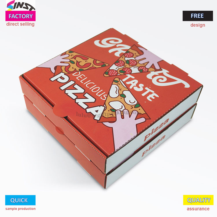 Red thick cowhide pizza corrugated box