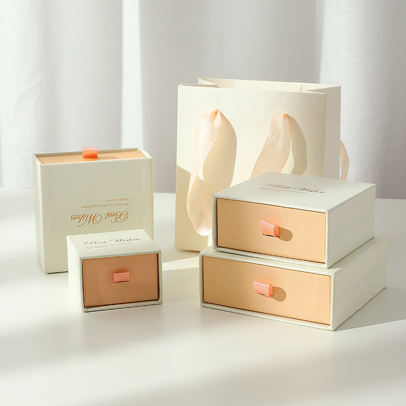 White powder drawer jewelry storage ring gift box